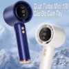Quạt Cầm Tay Mini Sạc Pin, Cấp Độ Gió Mạnh Dung Lượng Pin 5000mAh Màn Hình Led Hiển Thị