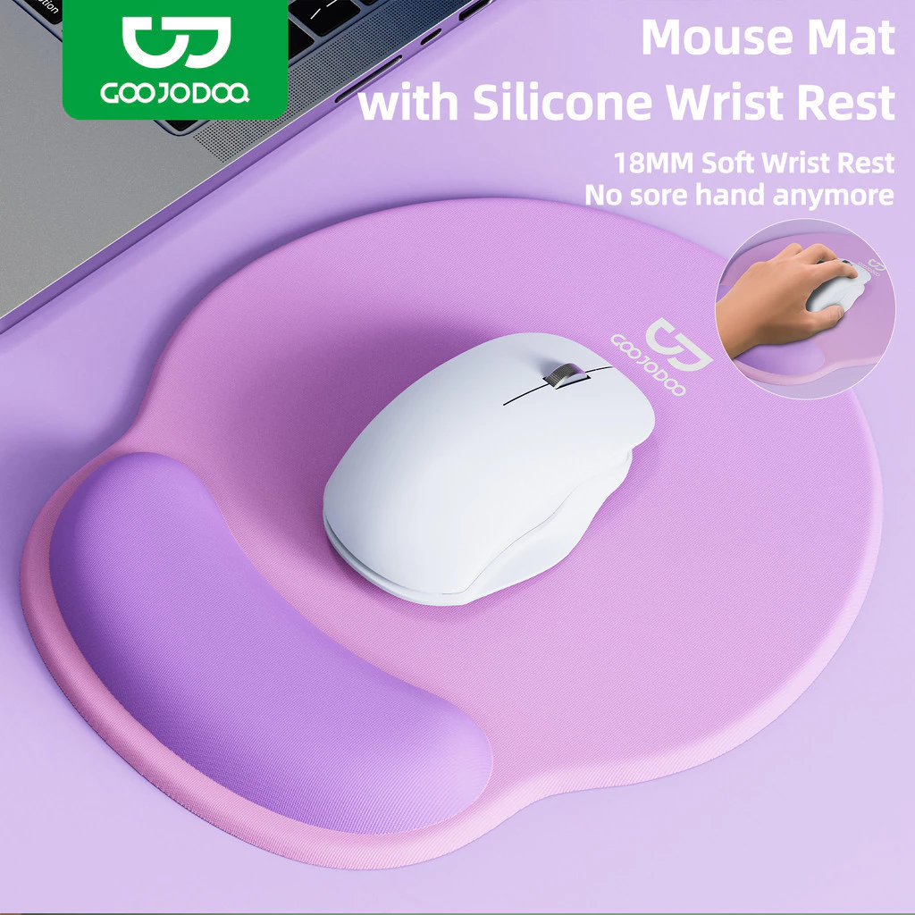 Lót chuột công thái học GOOJODOQ có kê tay 14mm & đế chống trượt, bền và dễ vệ sinh