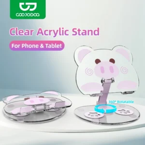 GOOJODOQ Stand Tablet PC Acrylic Đế dễ thương Xoay 360° Chân đế có thể điều chỉnh