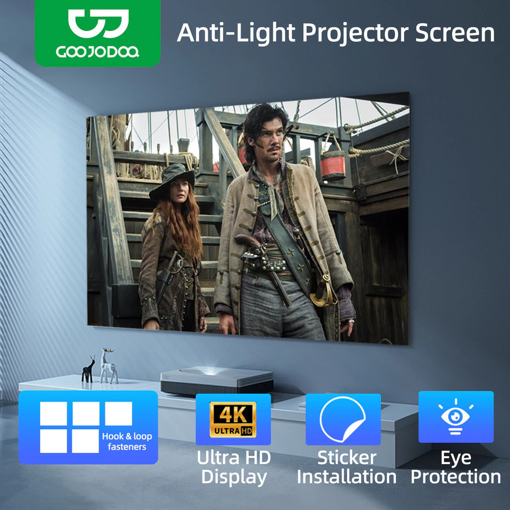 Màn hình máy chiếu GOOJODOQ HD chống chói hỗ trợ chất liệu chống rách 2K/4K