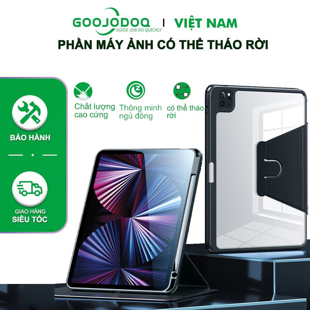 Bao da ipad GOOJODOQ choAir 4/5 Pro 11 10th 9th 8th 7th Gen với Giá đỡ Xoay 360°