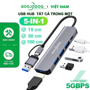 Nhiều Hub USB 3.0 Cổng Loại C GOOJODOQ Cho Laptop HDMI PD Sạc Âm Thanh VGA RJ45