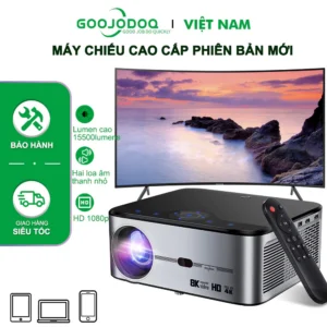 Máy chiếu mini GOOJODOQ Wifi 8k FullHD 1080p 15500LM cho Android và Đt đồng bộ
