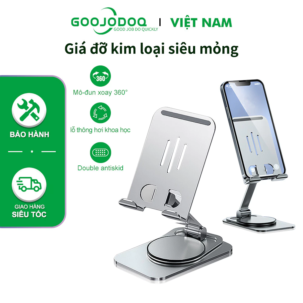 Giá đỡ GOOJODOQ đti máy tính bảng chống trượt bằng kim loại cho ipad HUAWEI XIAOMI