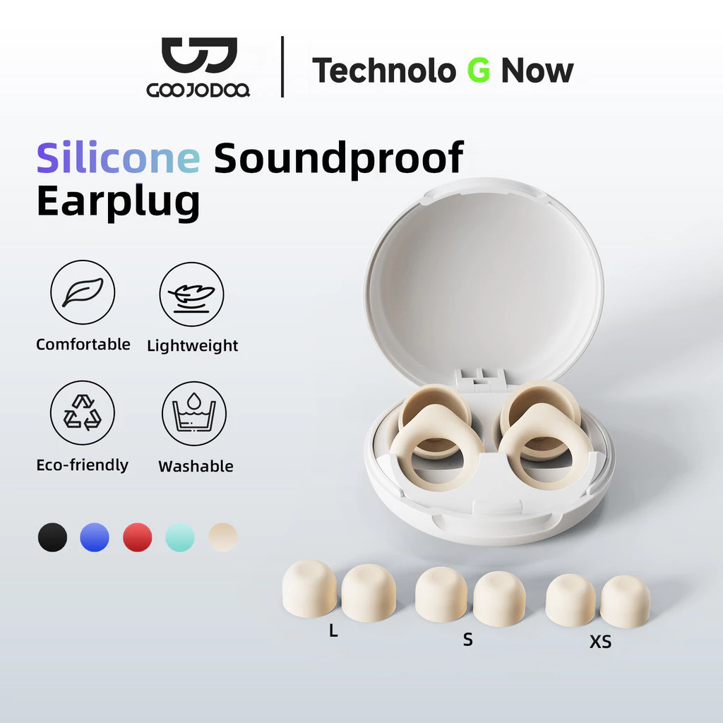 Nút tai khử tiếng ồn GOOJODOQ 24dB Silicon siêu mềm 4 kích cỡ an toàn Phù hợp cho giấc ngủ và du lịch