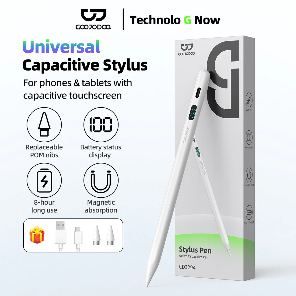 bút cảm ứng đa chức năng GOOJODOQ có đèn báo pin, phù hợp với máy tính bảng Xiaomi, Huawei,PAD và điện thoại di động