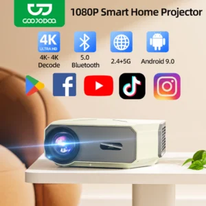 Máy chiếu GOOJODOQ 15500LM hỗ trợ Android và WiFi 8k Full HD 1080p 2.4G/5GWiFi