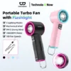 Quạt turbo đa năng tốc độ cao Goojodoq 4000mah có đèn pin LED, màn hình kỹ thuật số và móc treo cho nhiều cảnh