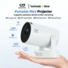 Máy chiếu di động siêu di động GOOJODOQ 720P 4K 210 ANSI Android 11 Góc tự do 180° Bluetooth 5.2