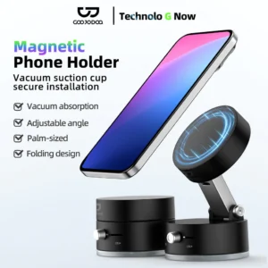 GOOJODOQ Giá đỡ điện thoại có thể gập lại Cài đặt chuyển đổi hai chiều Hấp thụ từ tính và chân không mạnh Không dấu vết