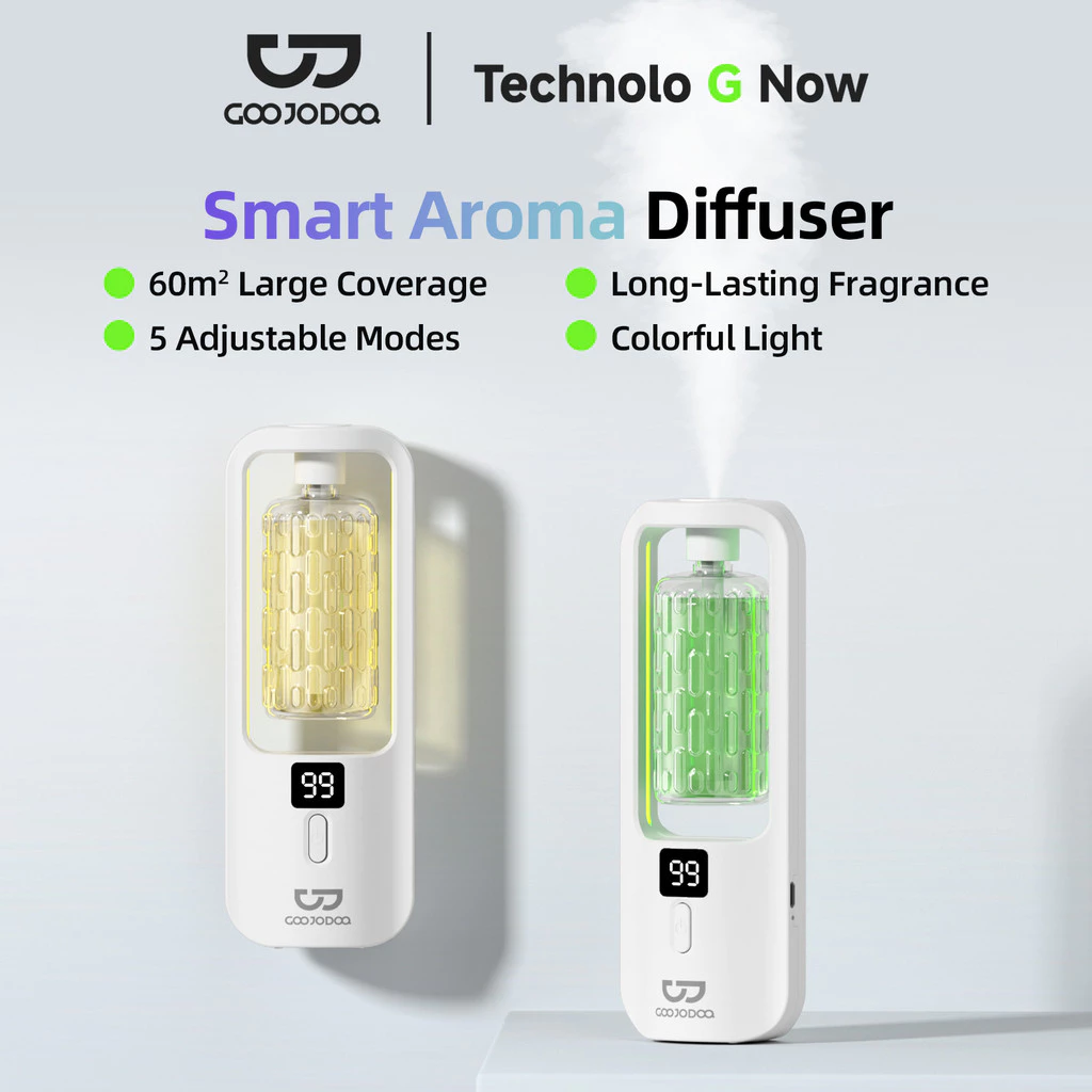Máy khuếch tán tinh dầu tự động Goojodoq Nano với 5 chế độ điều chỉnh và thời lượng pin dài