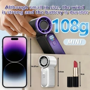 Quạt Mini 100 Cấp Gió – Tích Điện Cầm Tay, Siêu Nhỏ Xinh, Gió Mát Tùy Chỉnh