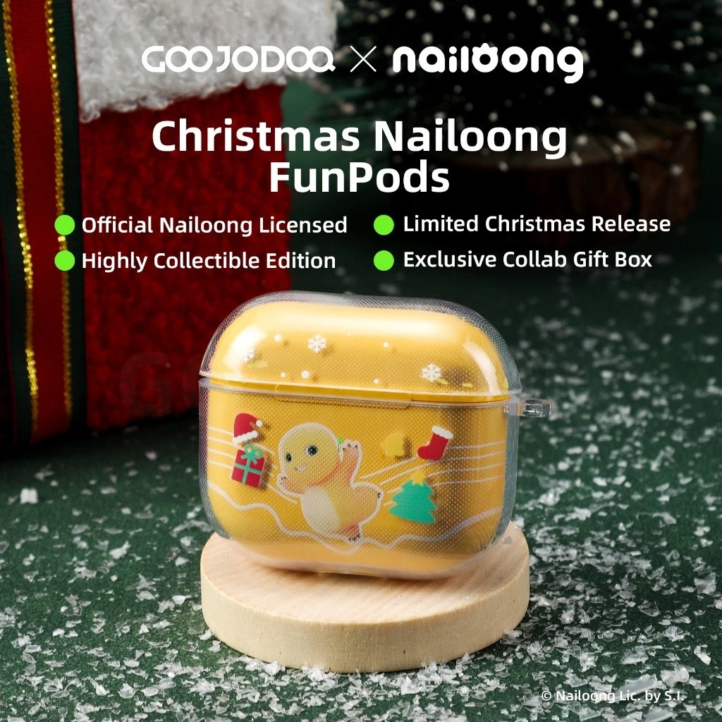 【Goojodoq × Nailoong】J201 Tai nghe Bluetooth không dây, TWS-A6 âm trầm mạnh, chống ồn, với Hộp đựng tai nghe Giáng sinh