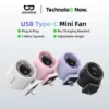 Quạt mini GOOJODOQ Type-C là sản phẩm cắm là chạy, cơ 15573 vòng/phút, lưu lượng gió mạnh mẽ 9,7 m/s