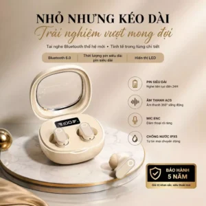 Tai nghe TWS loại bỏ tiếng ồn chủ động Bluetooth 5.4 Cuộc gọi độ phân giải cao Mic Thiết kế mềm trong tai âm trầm sâu