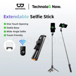 Gậy selfie 3 trong 1 GOOJODOQ, có thể kéo dài 1-1,7m, chân đế ba chân ổn định,điều khiển từ xa Bluetooth có thể tháo rời