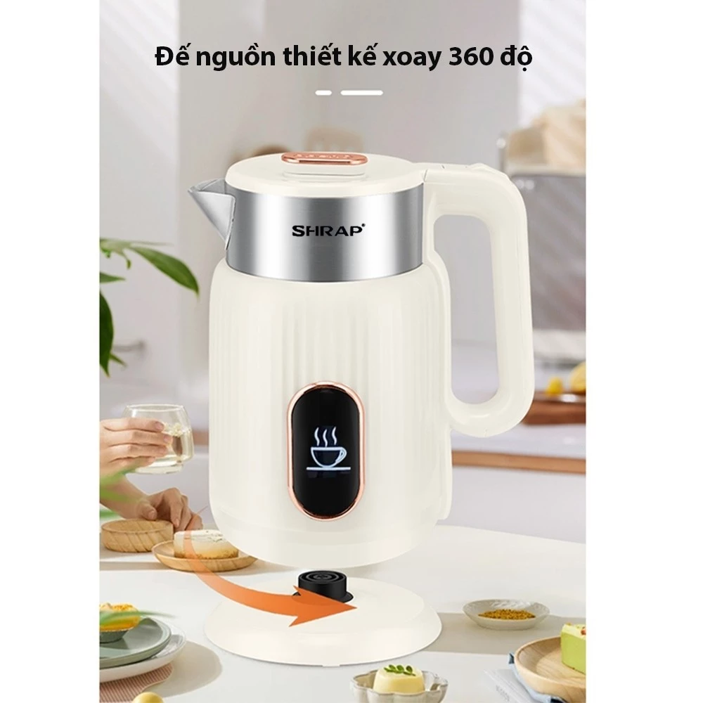 Ấm Siêu Tốc SHRAP SH-86 3.2L - 2 Lớp Cách Nhiệt, Đun Nhanh 1500W - Image 2