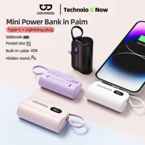 Sạc dự phòng mini GOOJODOQ 2025 cho Giáng sinh với phích cắm Type-C và Light-ning phích cắm đôi