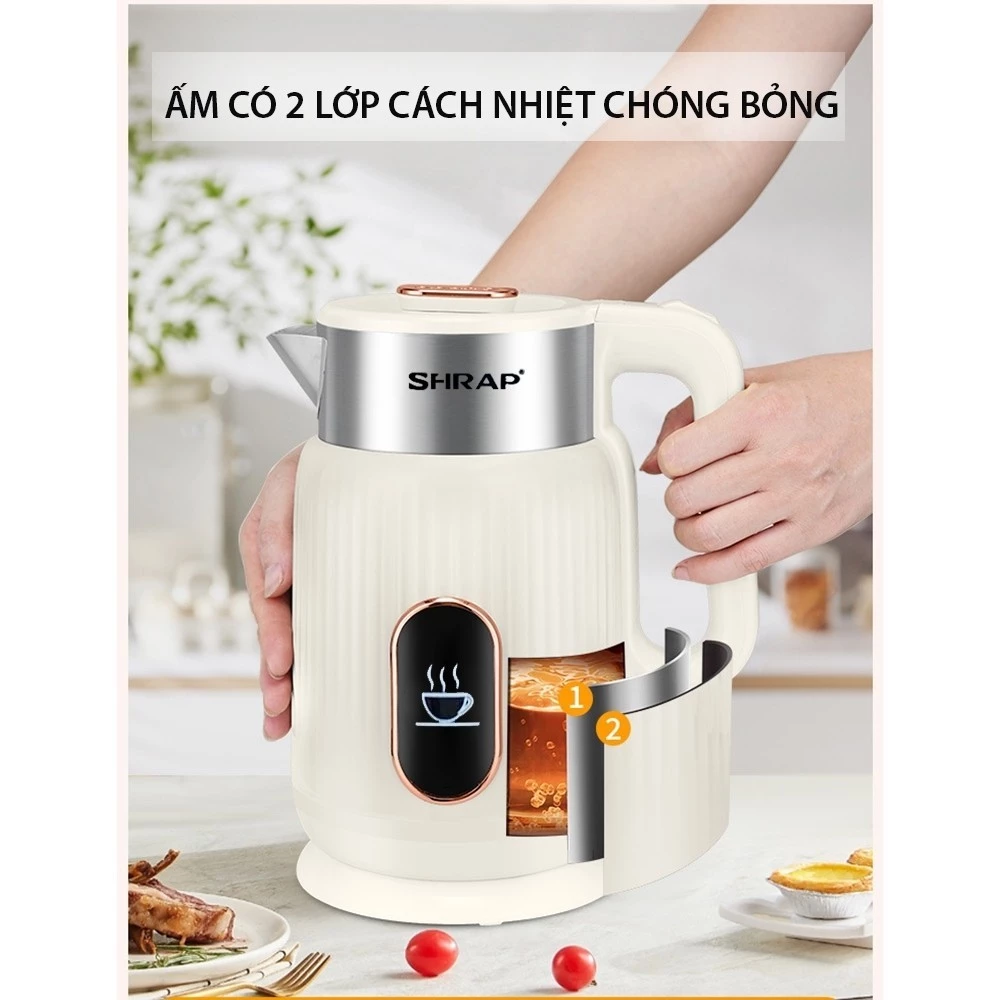 Ấm Siêu Tốc SHRAP SH-86 3.2L - 2 Lớp Cách Nhiệt, Đun Nhanh 1500W - Image 3