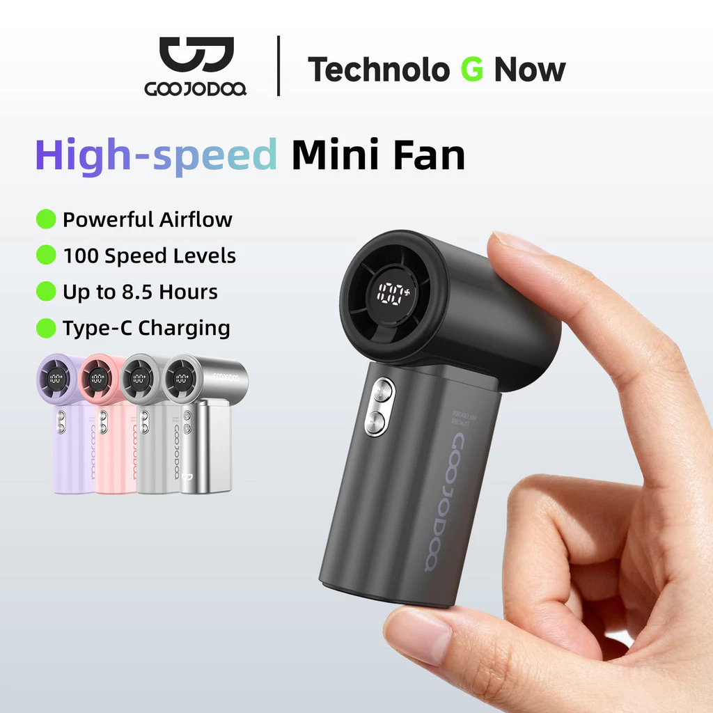 Quạt mini GOOJODOQ Turbo tốc độ cao 4000mAh Quạt bỏ túi di động tăng cường sức gió gấp 10 lần