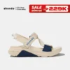 Giày Sandal Nam Nữ Shondo F7R Đế Phylon Cao 5cm Be Phối Xanh Dương F7R2530