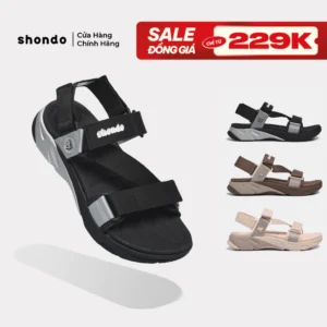Giày Sandal Unisex Shondo F8M Ver 2 Đế Cao 4.5cm Bám Chắc Ổn Định Nhiều Màu
