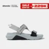 Giày Sandal Nam Nữ Shondo F7R Đế Phylon Cao 5cm Xám Phối Đen F7R1020