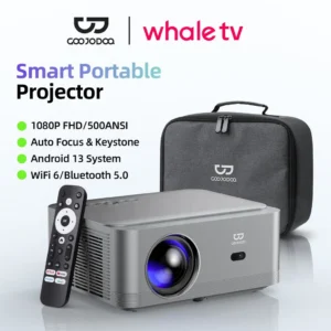 Máy chiếu GOOJODOQ Netflix 4K không dây Full HD 1080p 600 Lumens Tự động Keystone Băng tần kép WiFi 6 Văn phòng tại nhà