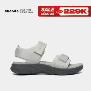 Giày Sandal Nam Nữ Shondo Êm Chân, Bền F8 Màu Xám F8M2220