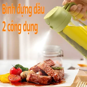 Bình Thủy Tinh Đa Năng 2in1 - Tích Hợp Rót Truyền Thống & Xịt Sương Tiết Kiệm, Đựng Dầu Ăn/Nước Mắm/Gia V