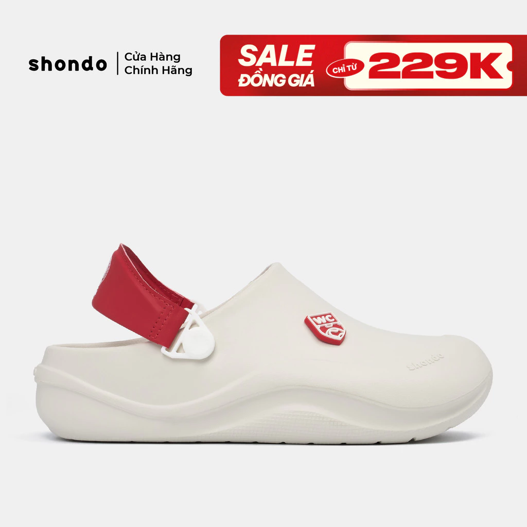Dép Sục Shondo Suke Clog Bộ Siêu Tập Champion Nam Nữ Kháng Nước Màu Be