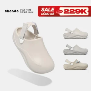 Dép Sục Unisex Shondo Clog Suke Nhựa Đúc Đi Mưa Tiện Lợi Đế Cao 4cm Nhiều Màu