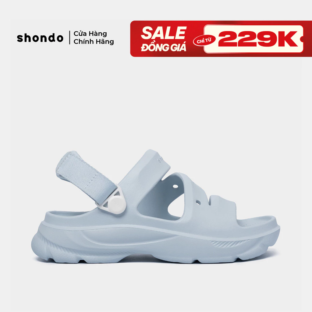 Giày Sandal Nữ Shondo FX Nhựa Đúc Kháng Nước Hạn Chế Trơn Trượt Xanh Da Trời F103030