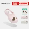 Dép Sục Mule Chic Nữ Shondo Bít Mũi Da Báo Đính Nơ Nhiều Màu