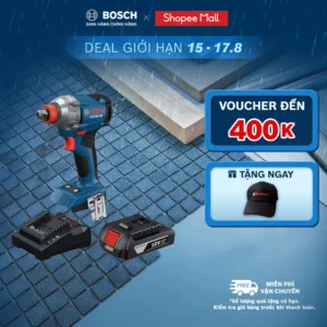 Máy bắt ốc vít dùng pin Bosch GDX 18V-285 (SOLO) + Pin GBA 2.0Ah / Bộ Sạc GAL 18V-20 (MỚI)