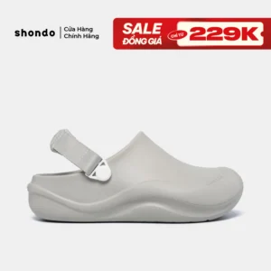 Dép Sục Unisex Shondo Clog Suke Nhựa Đúc Đế Cao 4cm Hack Dáng Màu Xám SUK2222