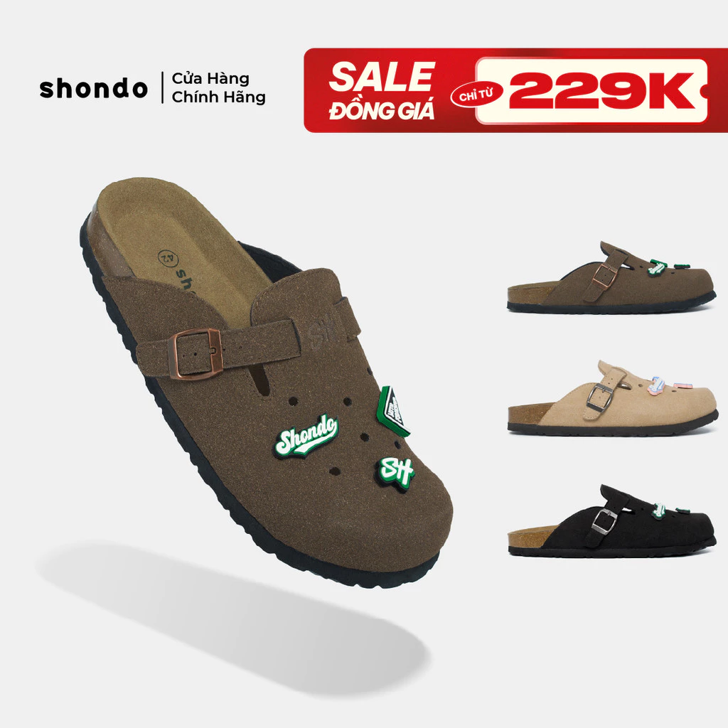 Dép Sục Nam Nữ Gắn Charm Đế Trấu Mulezi Shondo Nhiều Màu