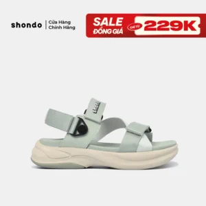 Giày Sandals Nam Nữ SHONDO F8B Êm, Thời Trang Thích Hợp Đi Làm, Đi Học Chơi Màu Xám Be F8B2025