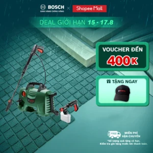 Bộ Máy phun xịt rửa Bosch EasyAquatak 110 kèm Súng ngắn xoay 360 áp lực cao Bosch