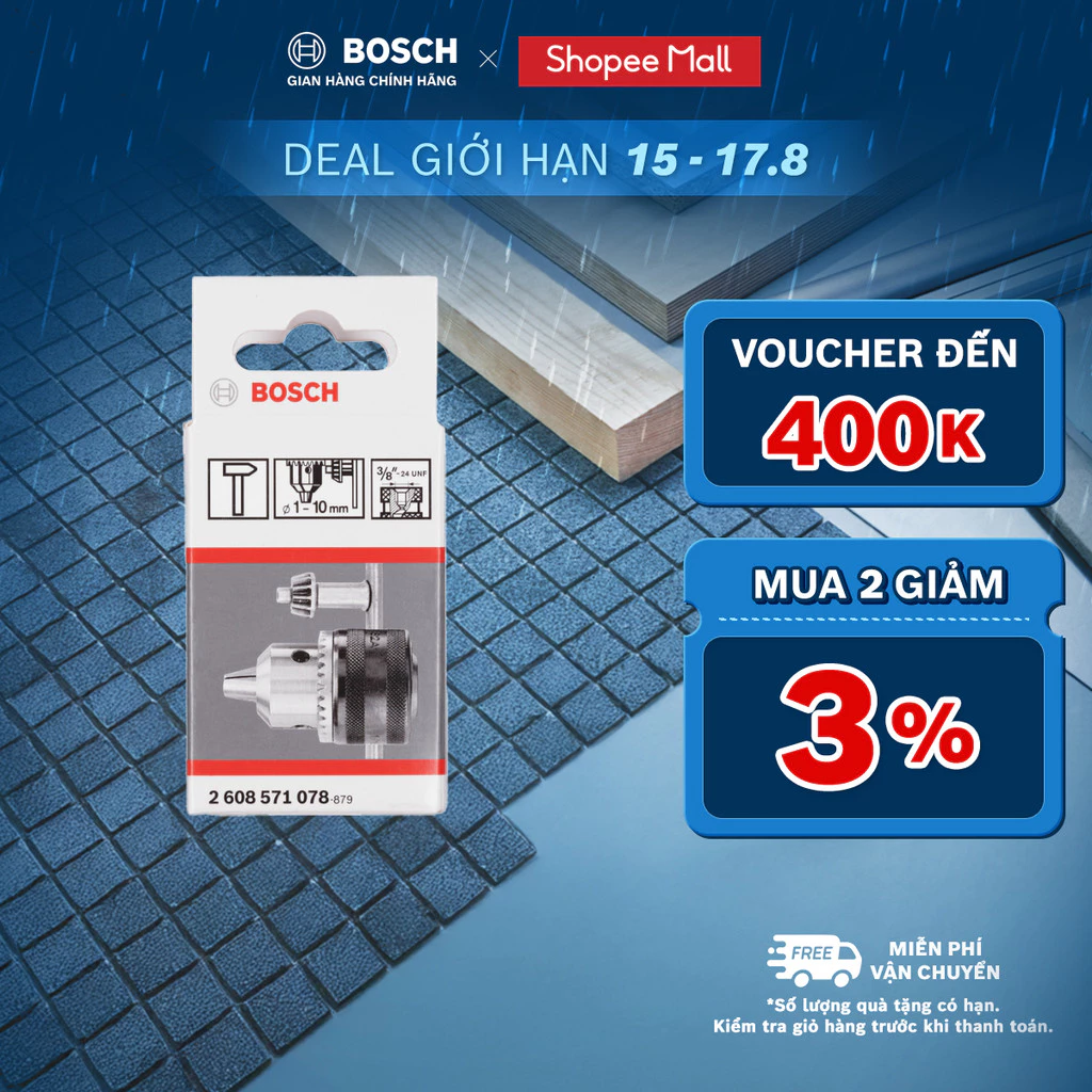 Đầu khoan có khóa Bosch 10 - 13mm