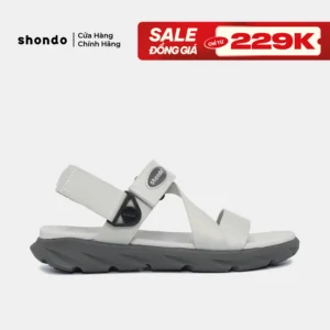 Giày Sandals Nam Nữ Shondo F6 Quai Xoay Đế Xám Phối Rêu F6S1122