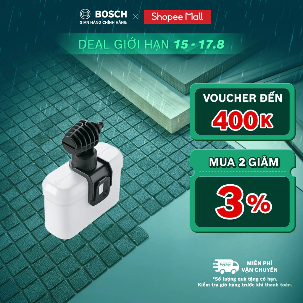 Đầu phun xà phòng áp lực cao Bosch 450ml