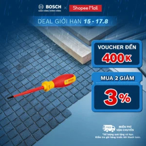 Tua Vít Cách Điện VDE Đầu SL/PH1/PH2/PZ1/PZ2 Bosch – Đa Dụng, An Toàn, Chuẩn Đức