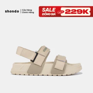 Giày Platy Nam Nữ SHONDO Êm, Thời Trang Thích Hợp Đi Học, Đi Chơi Be Phối Rêu PLA2545