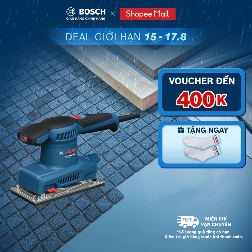 Máy Chà Nhám Rung Bosch GSS 20-18 A | Công Suất 200W | Chà Nhám Mịn, Hiệu Quả Cao