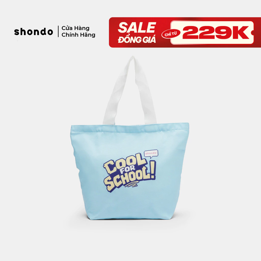 Túi Tote "Cool For School" Năng Động, Siêu Nhẹ Shondo Màu Xanh Lam QTTCFS