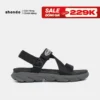 Giày Sandals Nam Nữ Shondo F6 Quai Xoay Đế Xám Phối Đen F6S1212