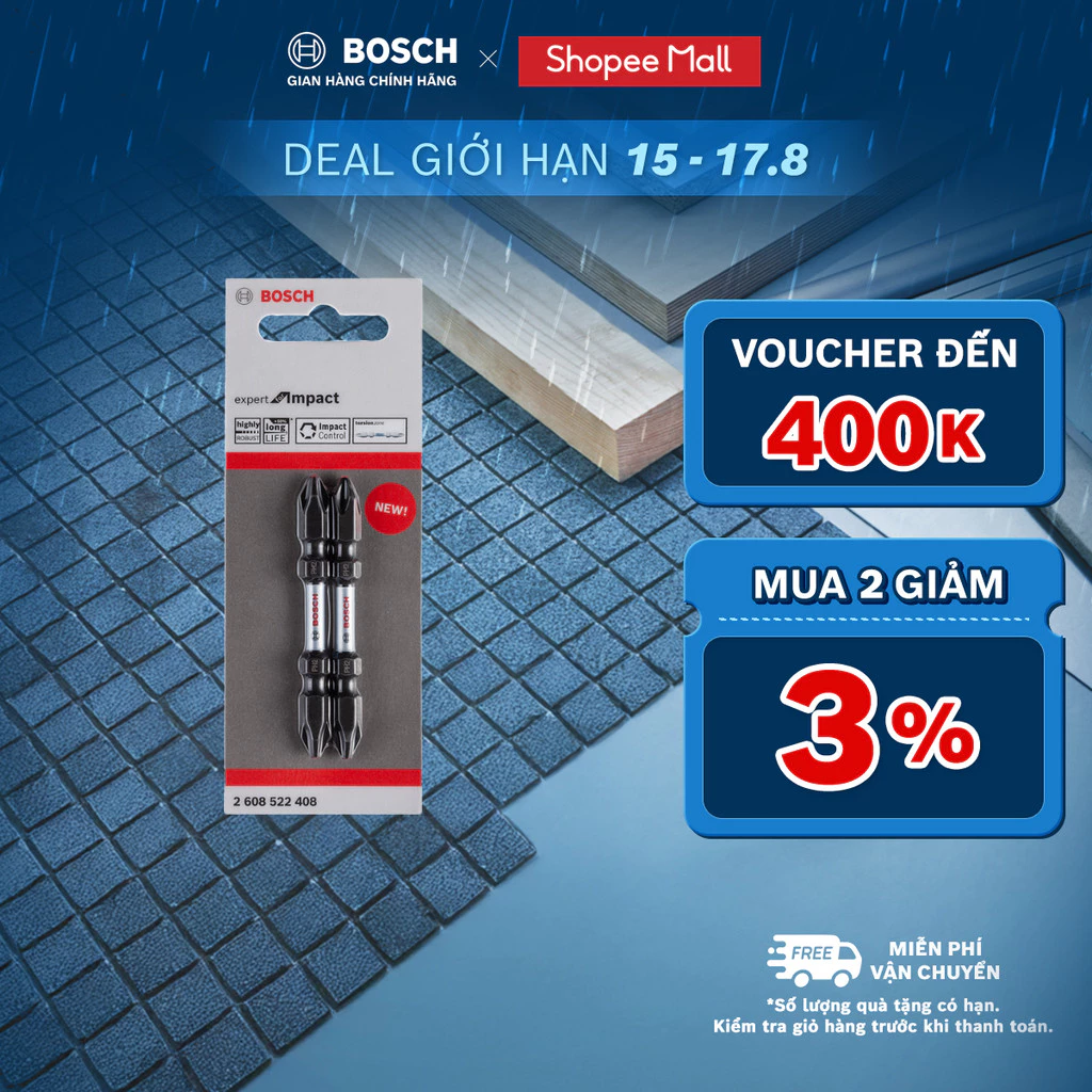 Đầu vặn vít ngắn Bosch dòng Expert