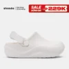 Dép Sục Unisex Shondo Clog Suke Ver 2 Nhựa Đúc Nguyên Khối Đế Cao 4cm Hack Dáng Kèm Charm Ngẫu Nhiên Màu Trắng SUK0000