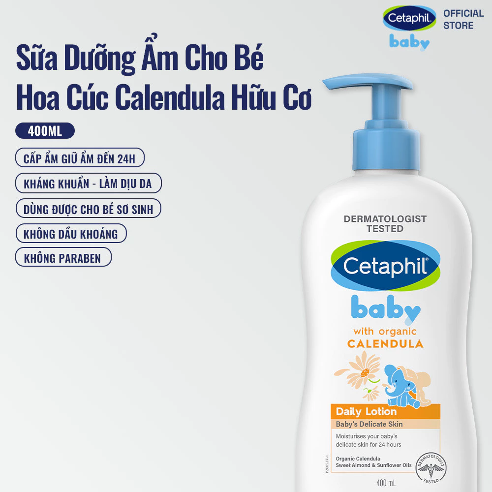 Sữa dưỡng ẩm dịu lành cho bé CETAPHIL BABY LOTION WITH ORGANIC CALENDULA 400ML